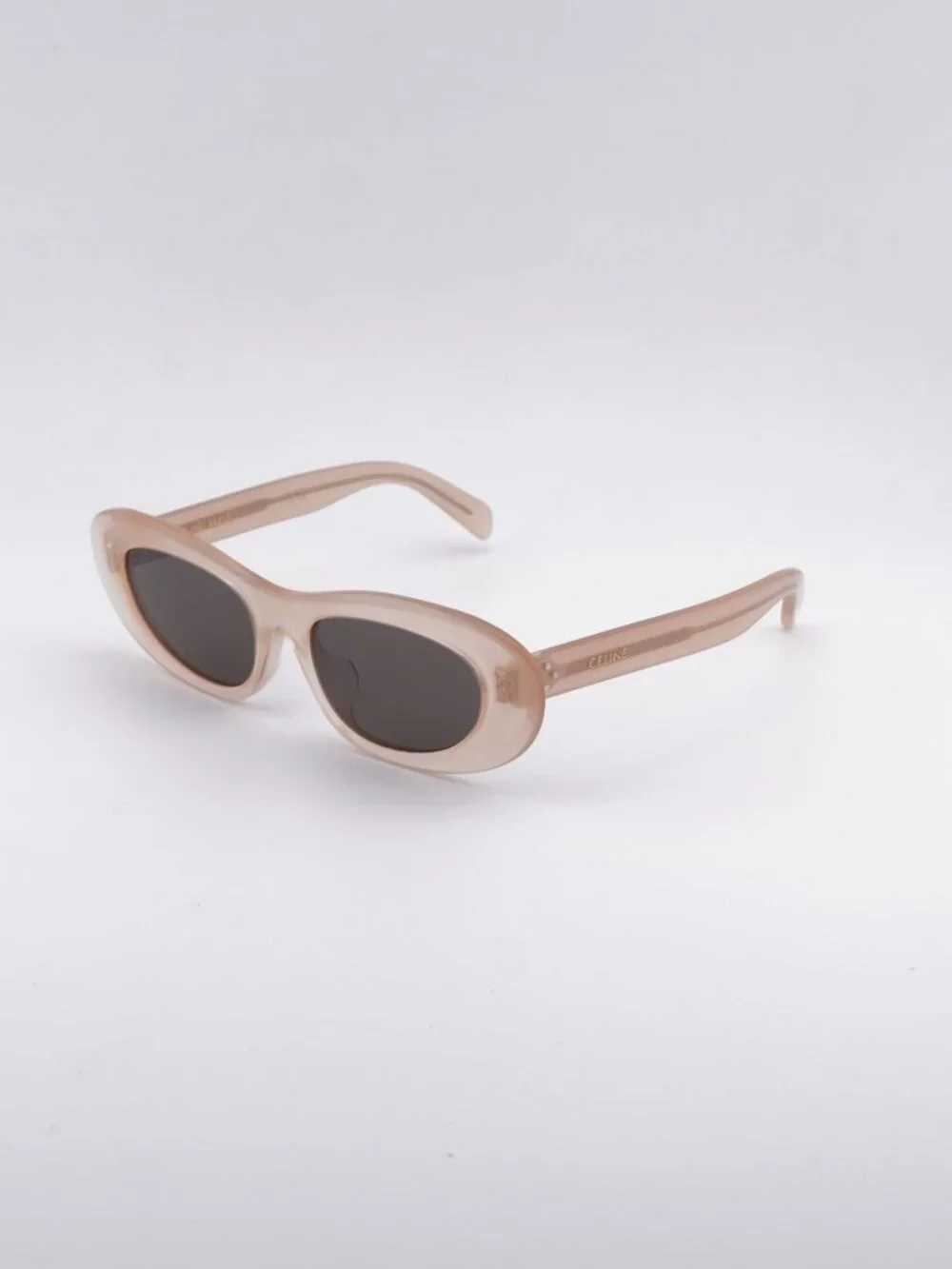Celine CL40310U 74A Sunglasses Peach Oval Frame, Smoke Lenses